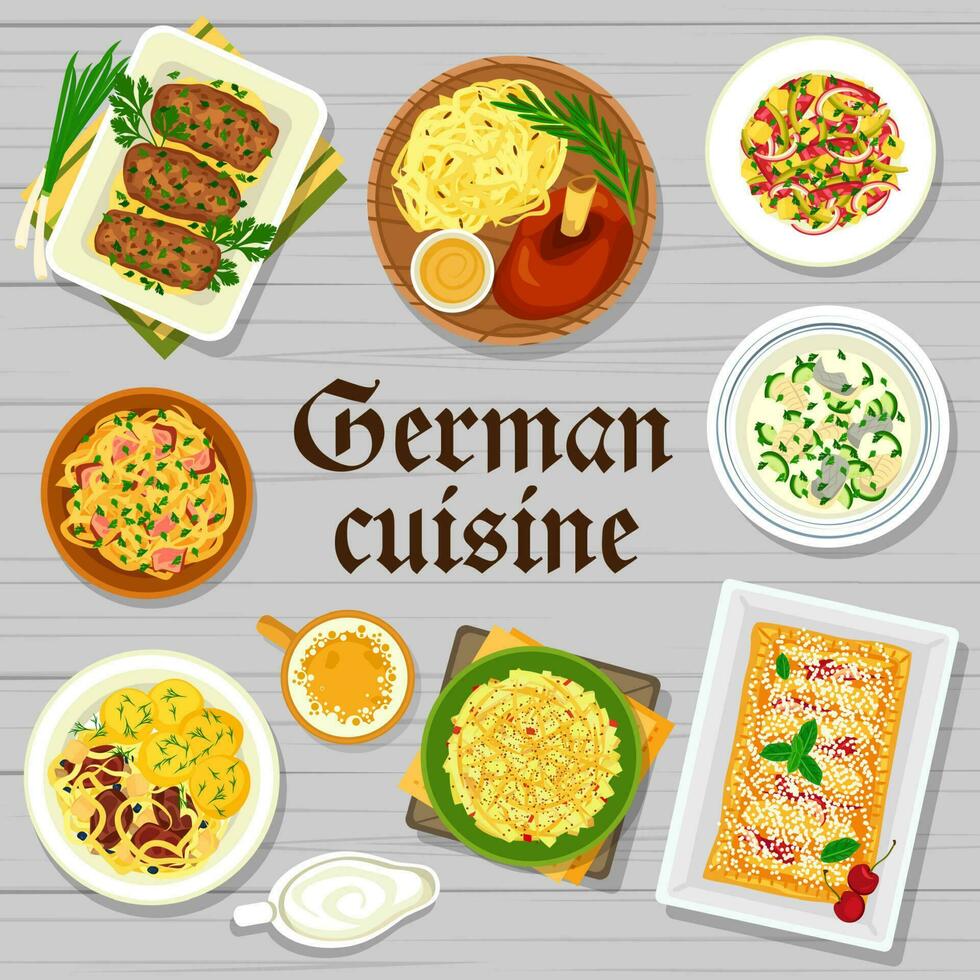 German food restaurant meals menu cover template vector