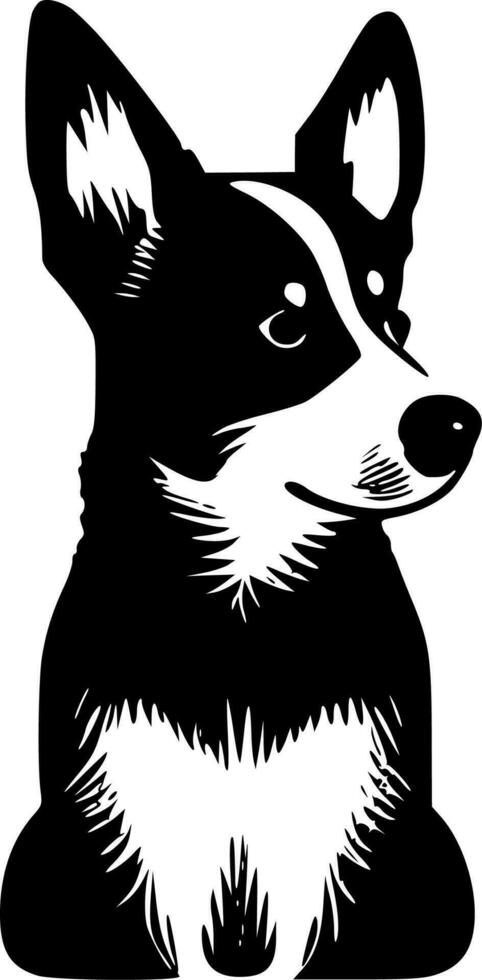 perro acortar arte, minimalista y sencillo silueta - vector ilustración