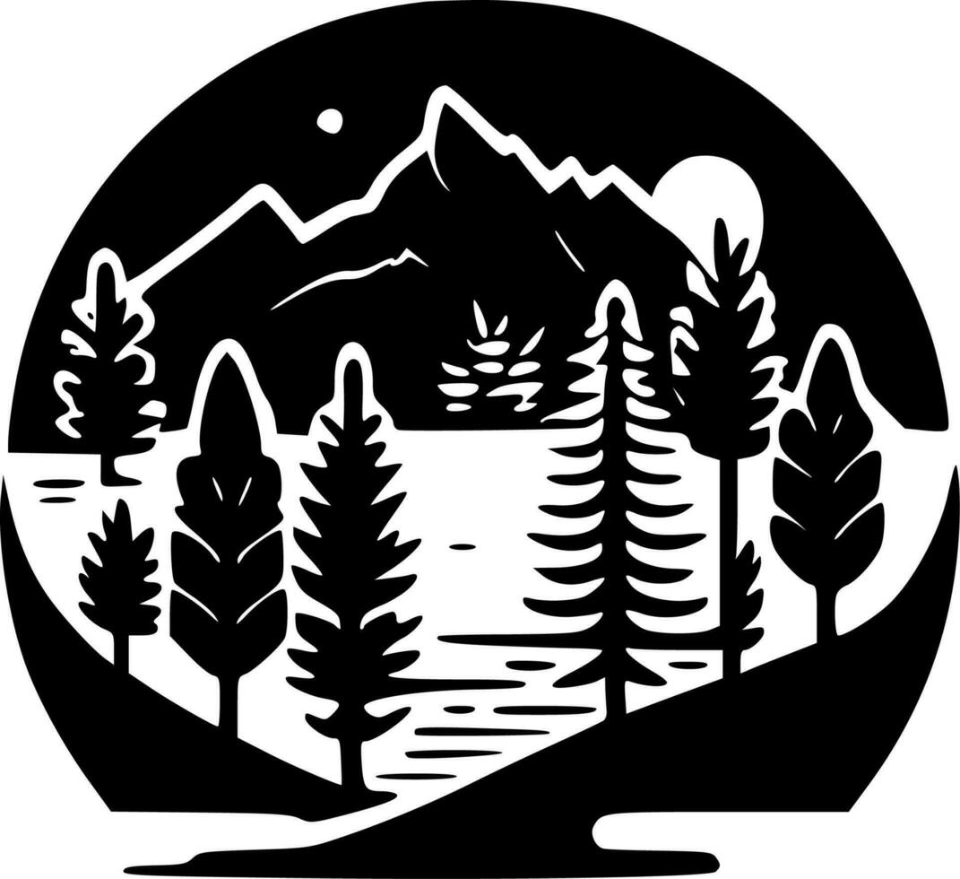 Nature, Black and White Vector illustration