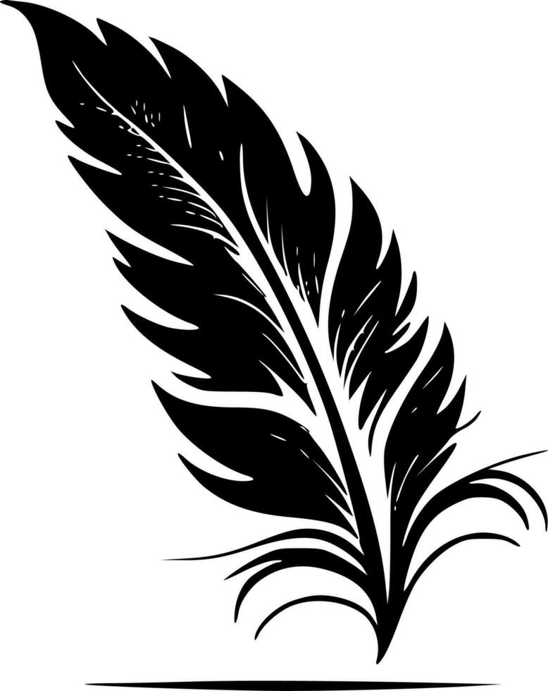Feather, Minimalist and Simple Silhouette - Vector illustration