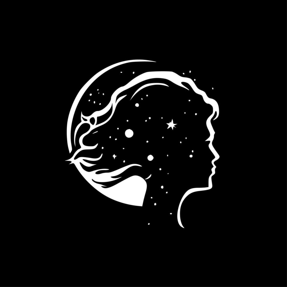 Celestial - Black and White Isolated Icon - Vector illustration
