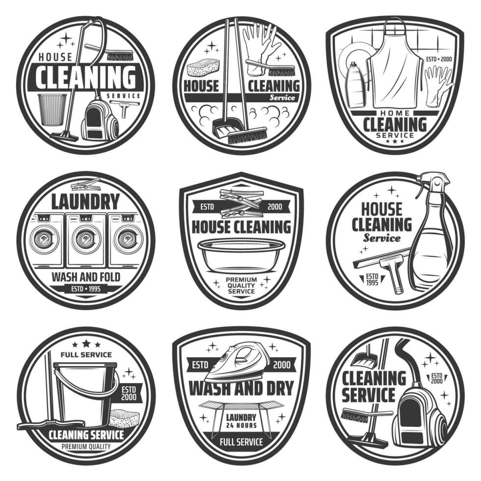 limpieza, lavandería y Lavado Servicio vector