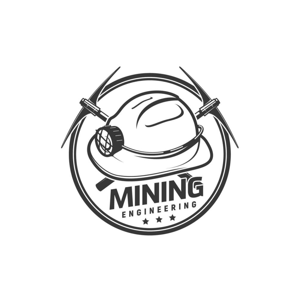 Mining and engineering icon of mine industry vector