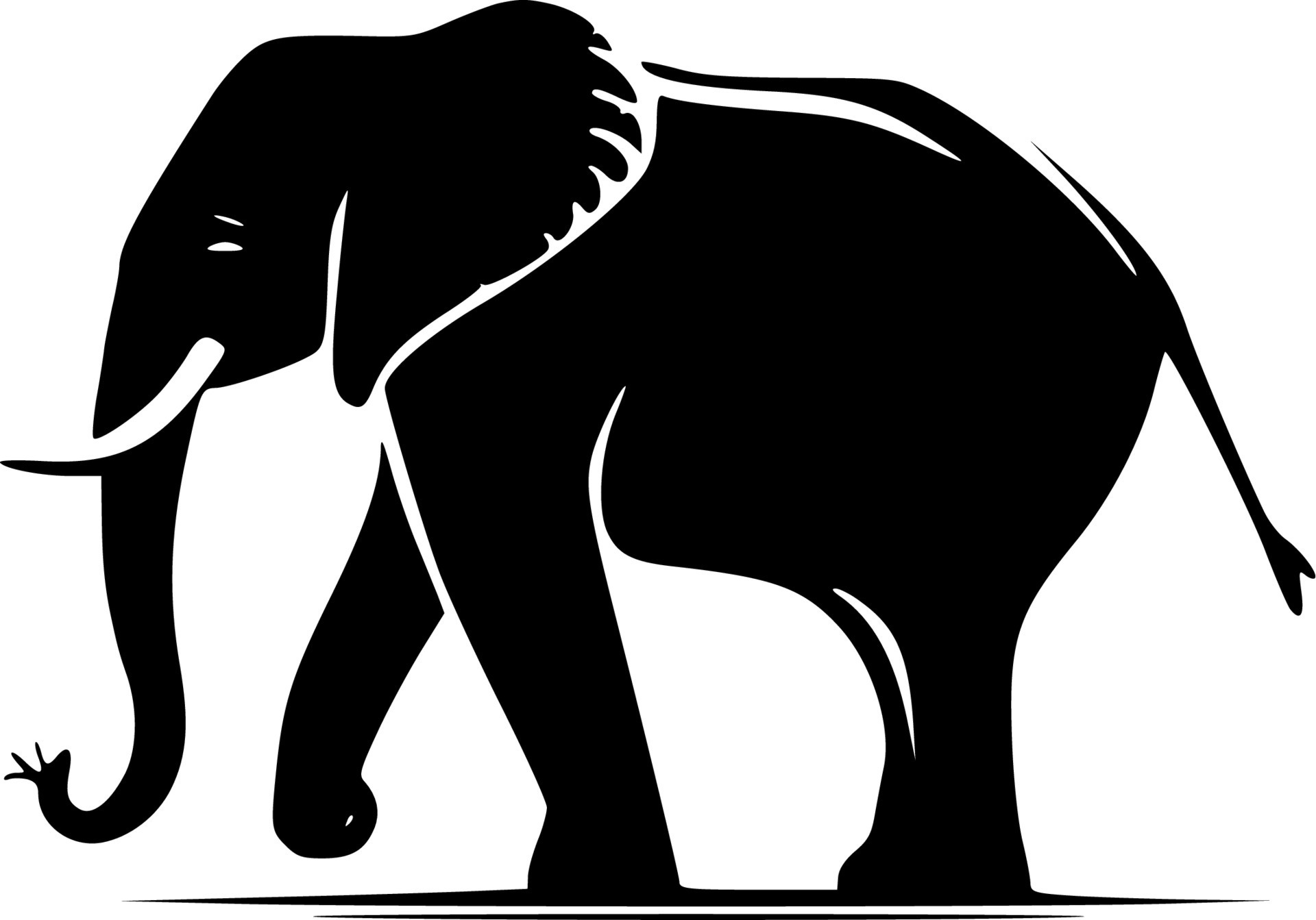 Elephant Black and White Isolated Icon Vector illustration 23541896 Vector Art at Vecteezy