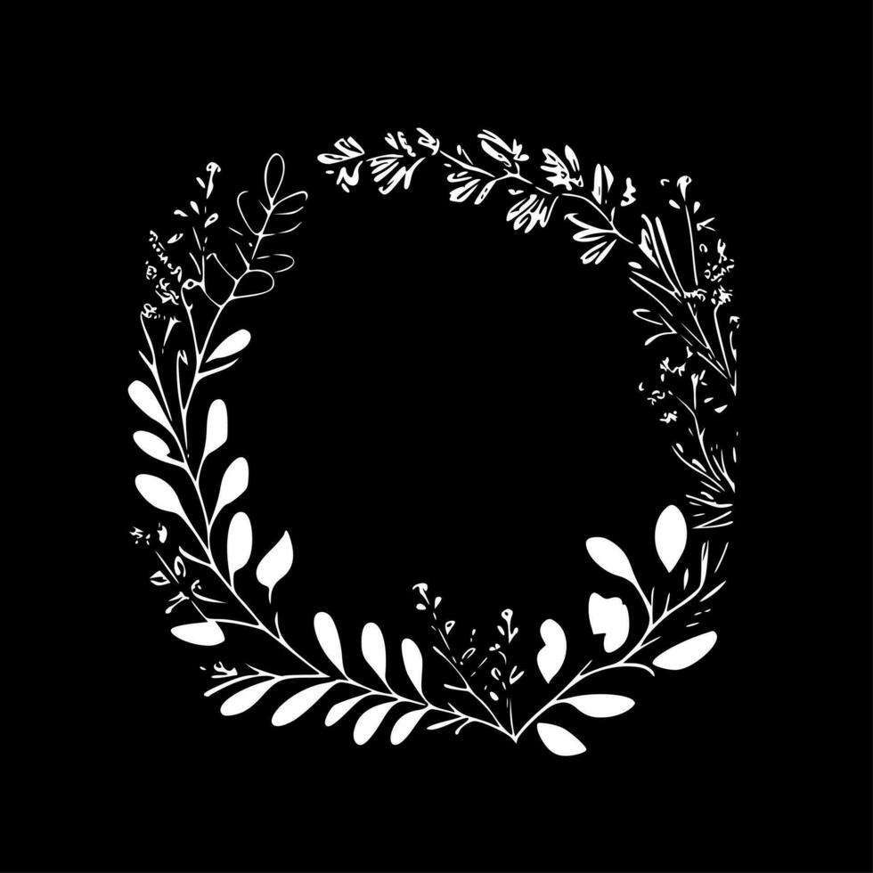floral marco - minimalista y plano logo - vector ilustración