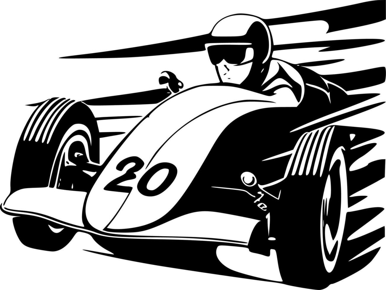 Racing, Minimalist and Simple Silhouette - Vector illustration