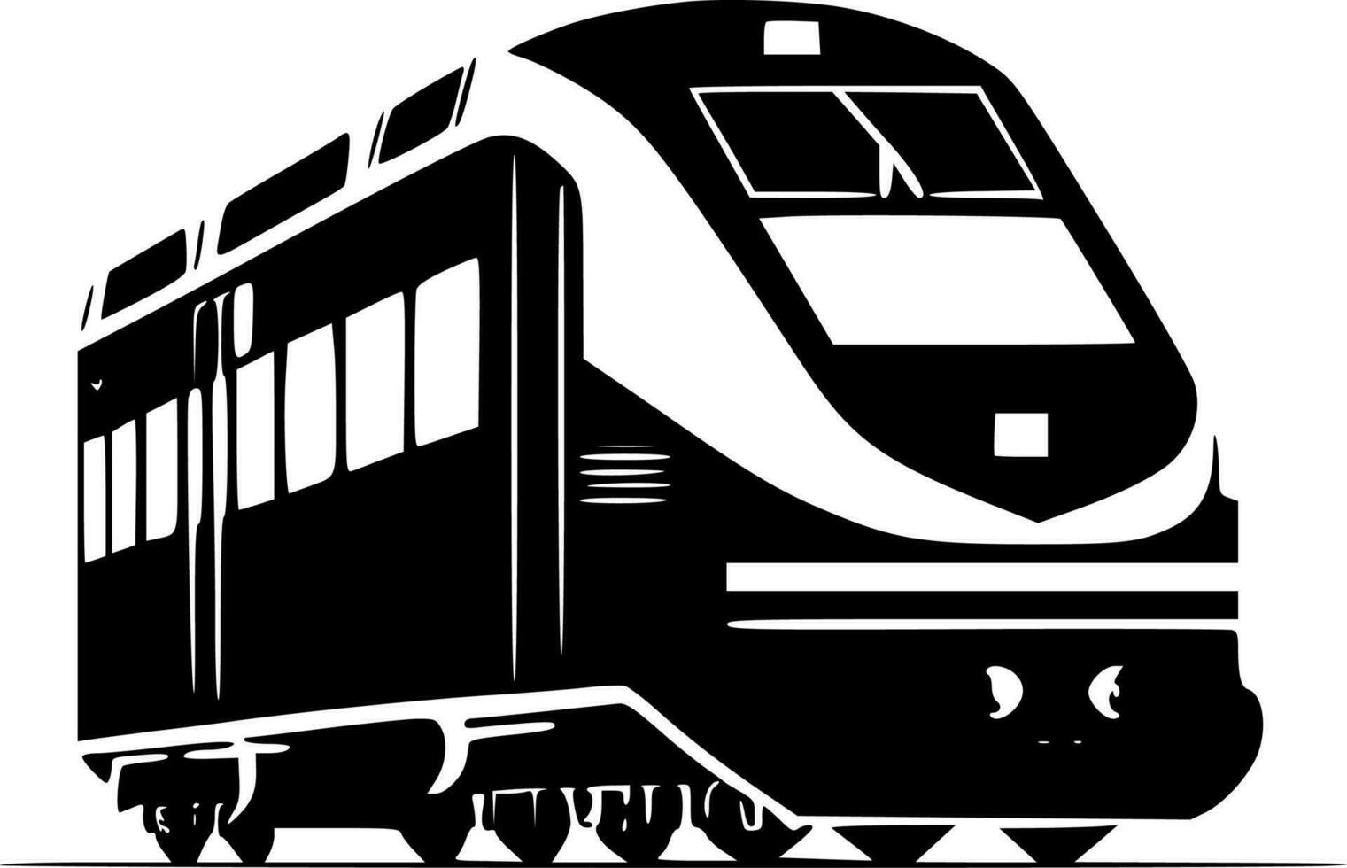 Train, Black and White Vector illustration