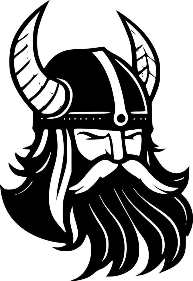 Viking, Black and White Vector illustration