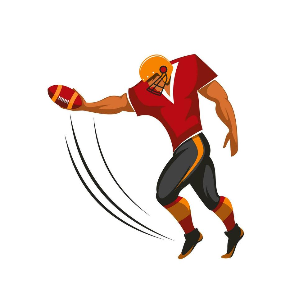 American football quarterback player hitting ball vector