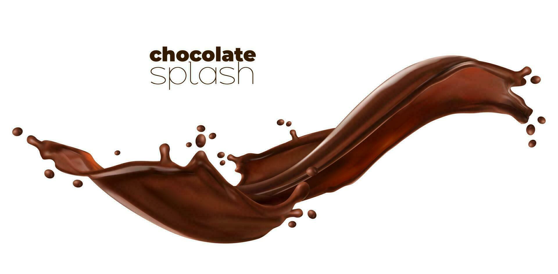 Chocolate or cocoa milk wave with flow splash 23541998 Vector Art at