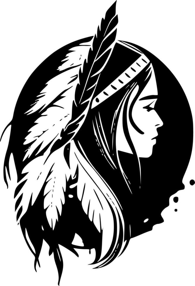 Boho, Black and White Vector illustration