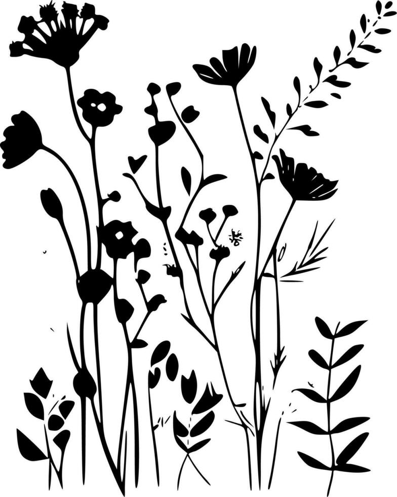 Wildflowers - High Quality Vector Logo - Vector illustration ideal for T-shirt graphic