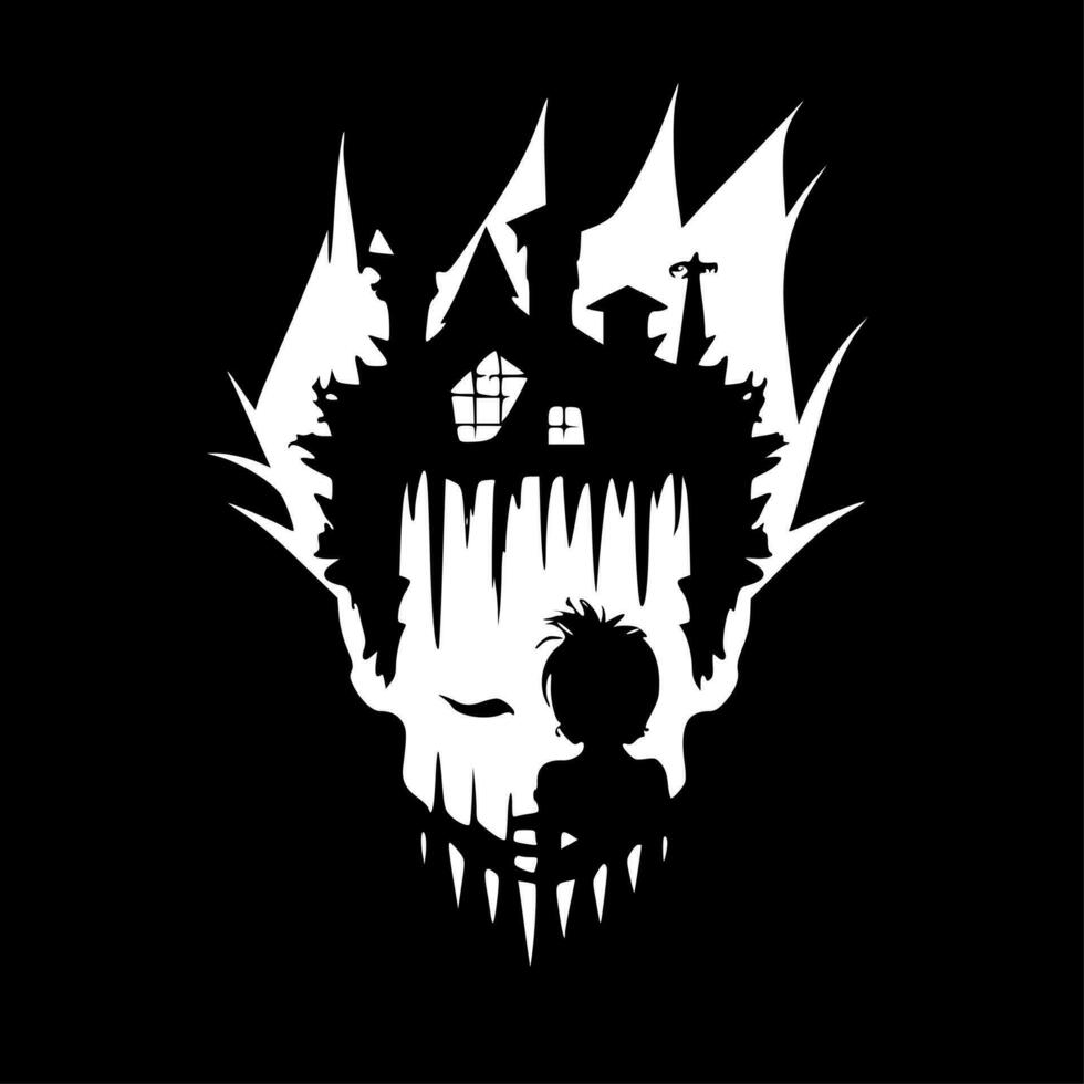 horror - minimalista y plano logo - vector ilustración