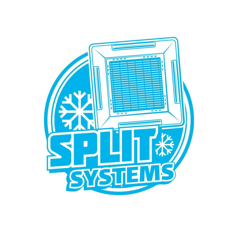 Split systems icon with ceiling air conditioner vector