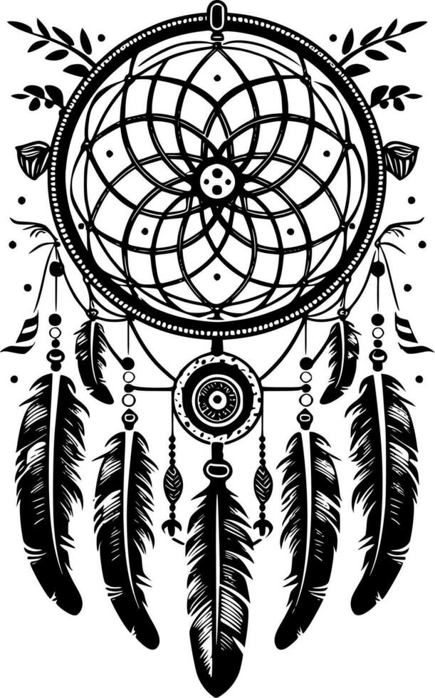 Dream Catcher - High Quality Vector Logo - Vector illustration ideal for T-shirt graphic