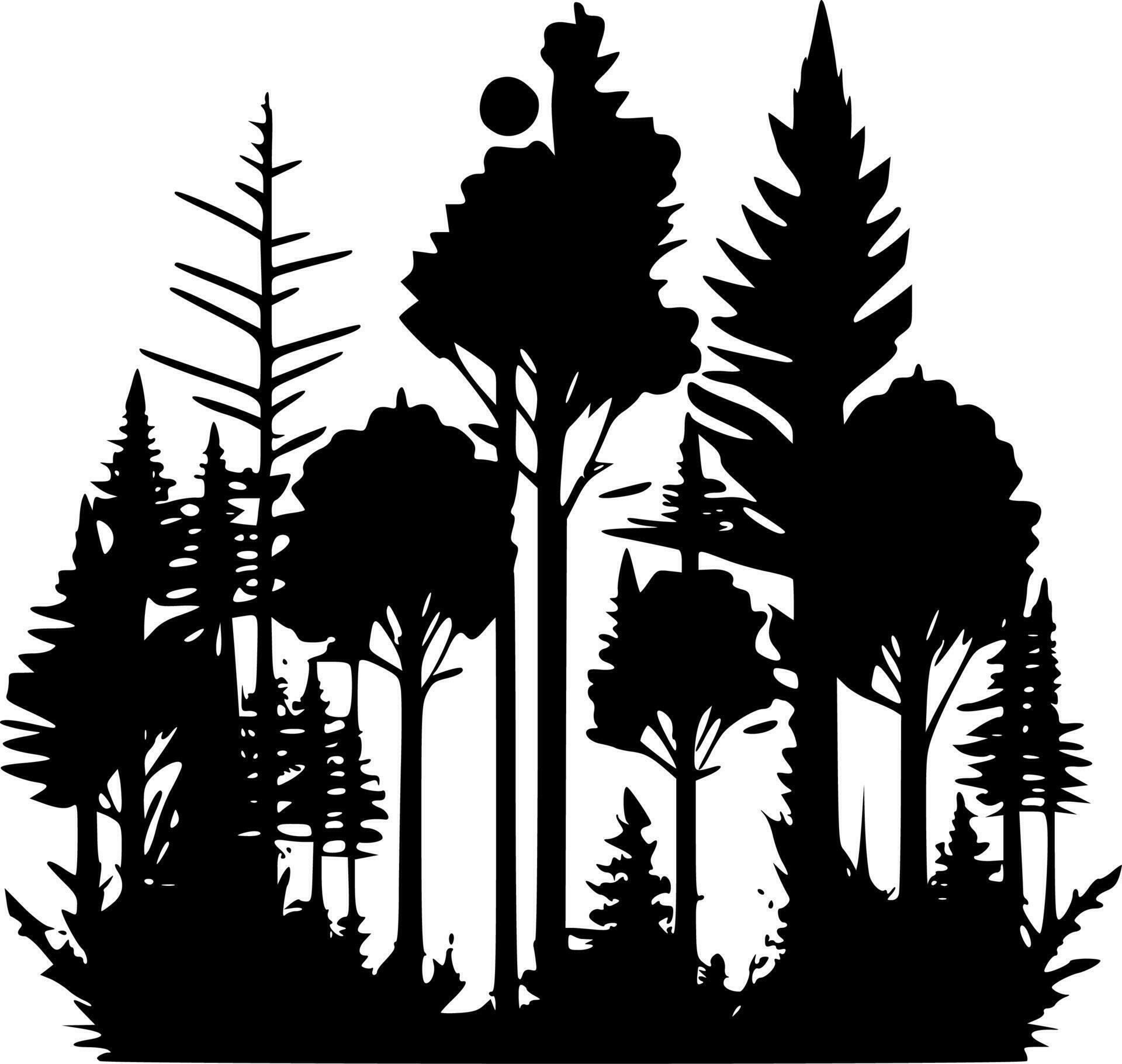 Forest, Black and White Vector 23542206 Vector Art at Vecteezy