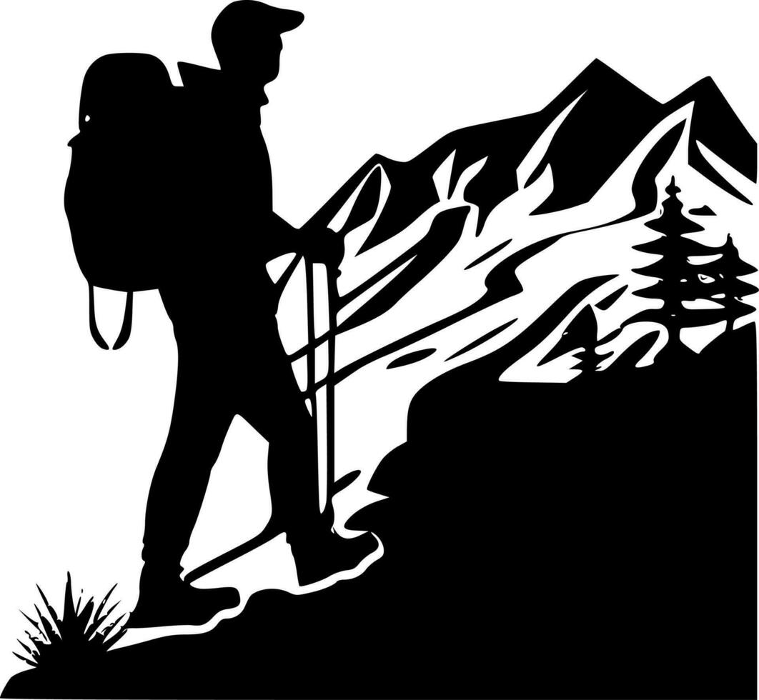 Hiking - High Quality Vector Logo - Vector illustration ideal for T-shirt graphic