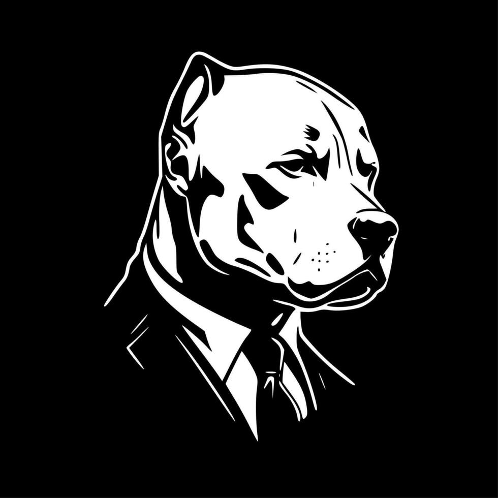 Pitbull, Minimalist and Simple Silhouette - Vector illustration