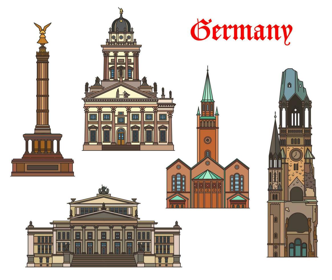 Germany, Berlin architecture churches, cathedrals vector