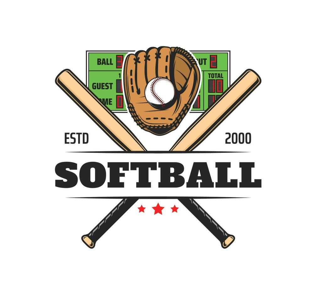 sofbol deporte , béisbol club equipo icono vector