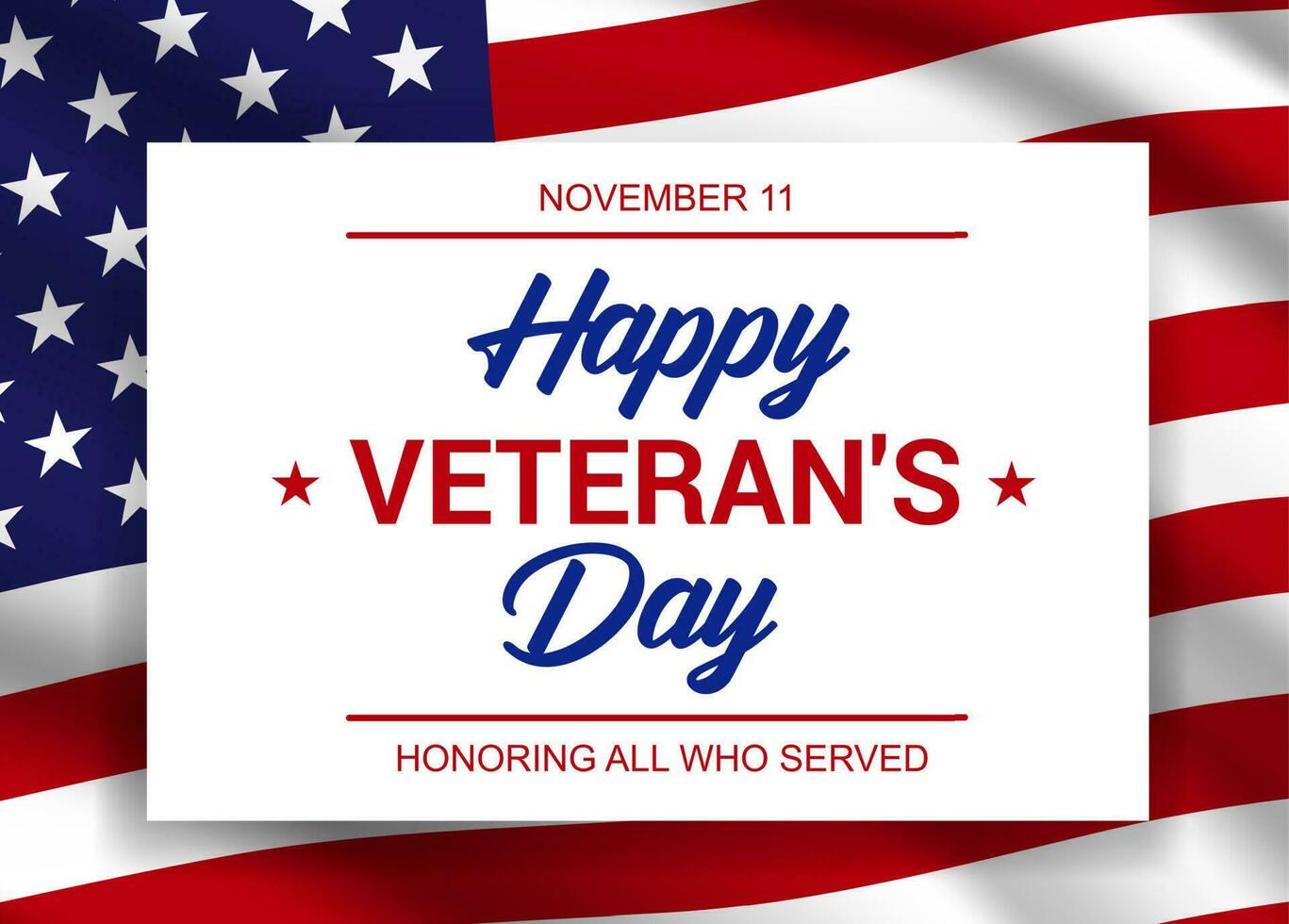 Happy veteran day vector banner or greeting card