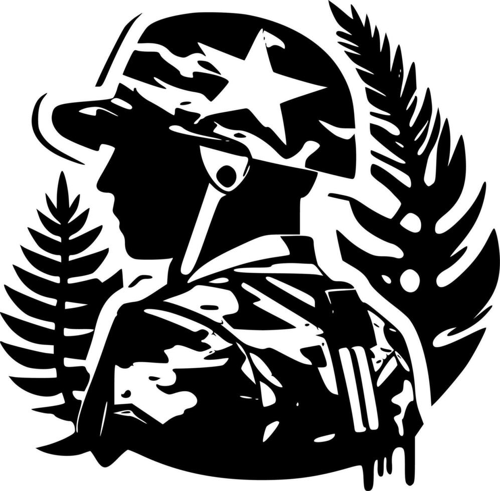 Camo - Black and White Isolated Icon - Vector illustration