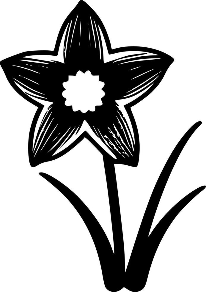 Daffodil, Minimalist and Simple Silhouette - Vector illustration