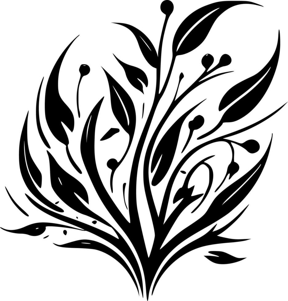 Flourish - Black and White Isolated Icon - Vector illustration