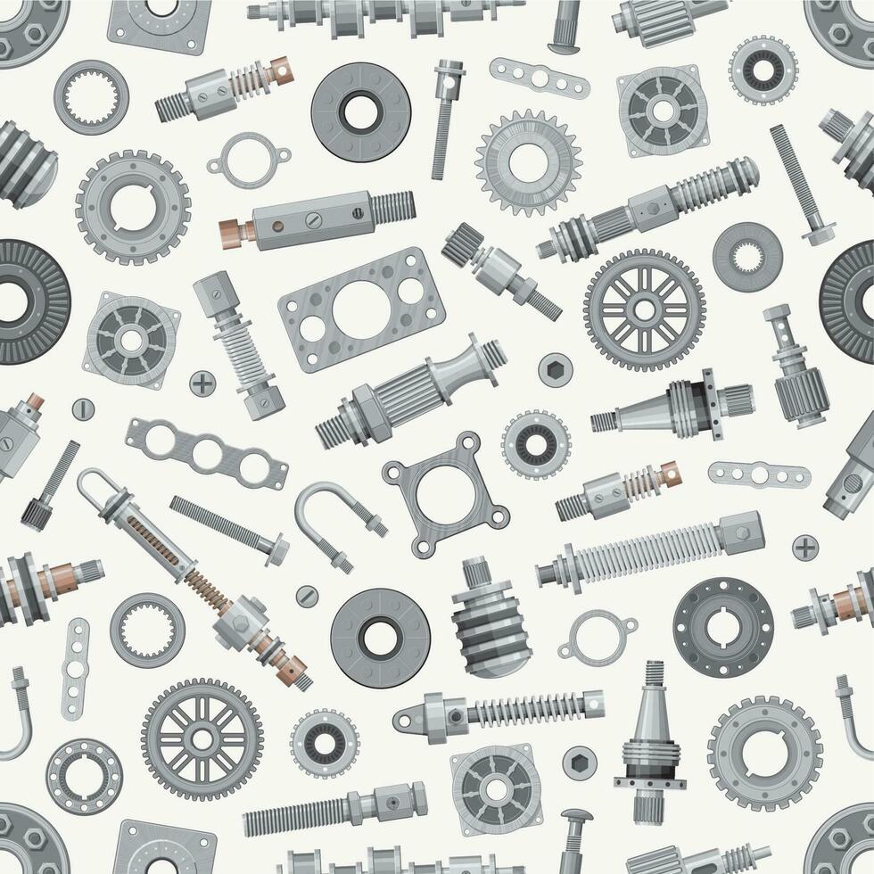Mechanical spare parts seamless pattern background vector