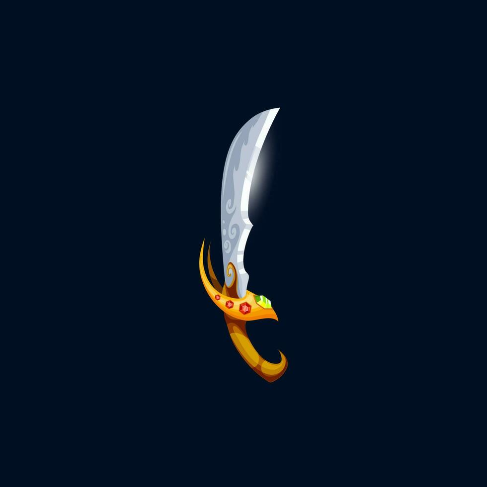 Medieval fantasy magic sword with decorated blade vector