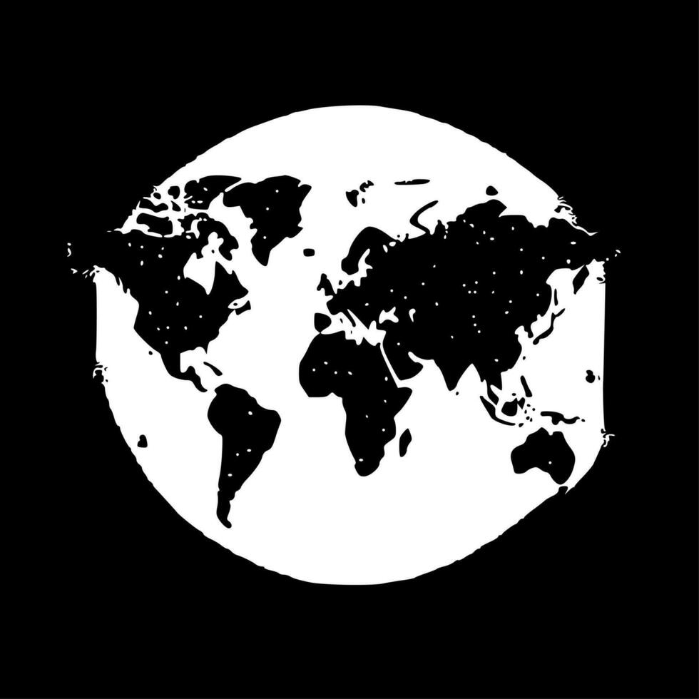 World, Black and White Vector illustration