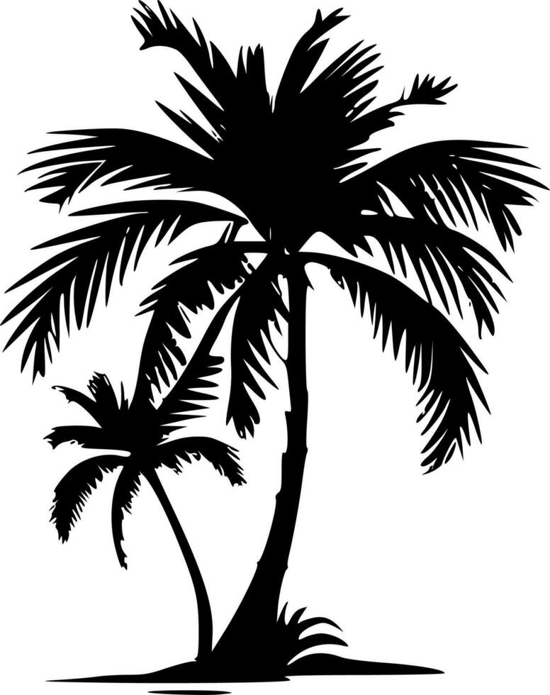 Palm Tree, Minimalist and Simple Silhouette - Vector illustration