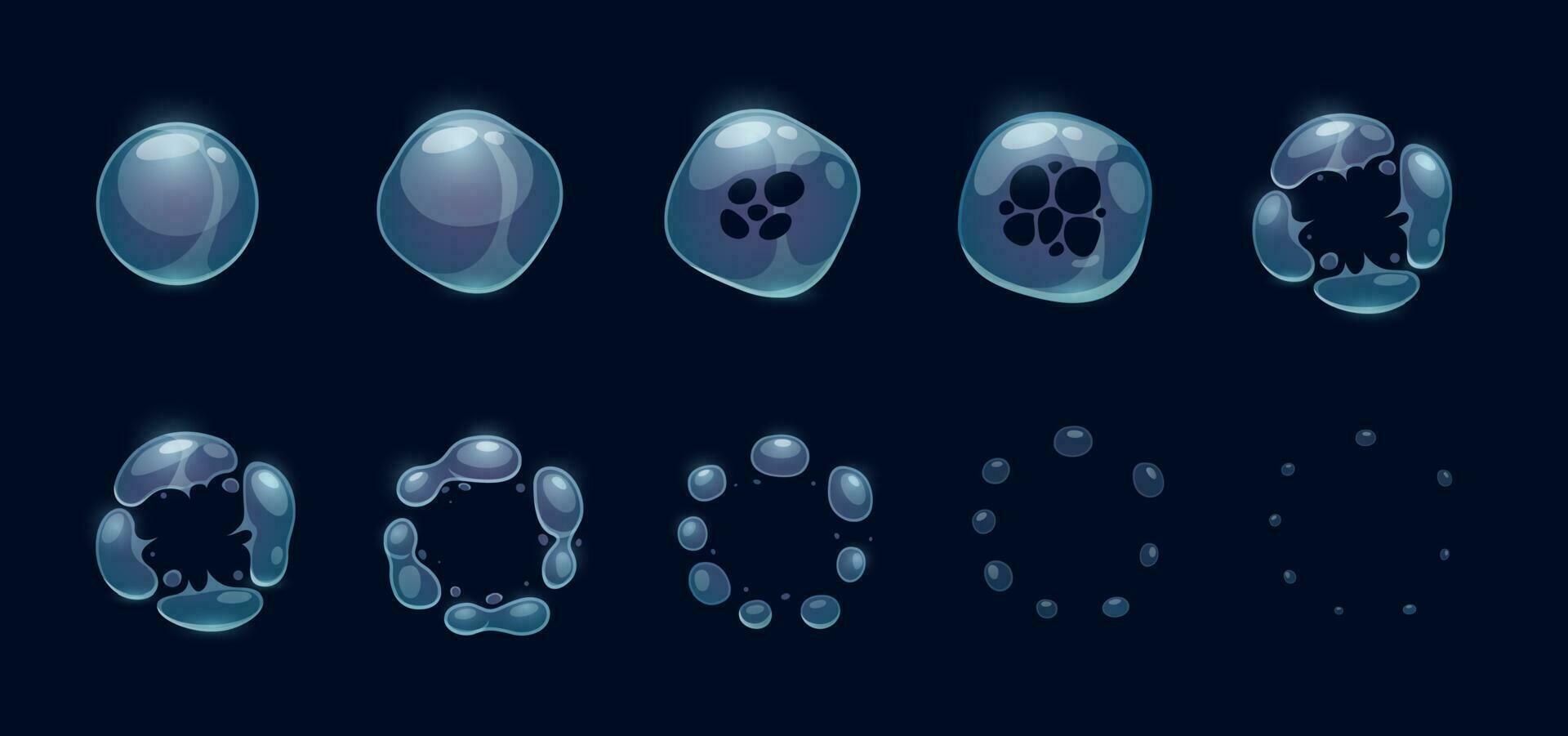 Soap bubble burst effect animated sprite explosion vector