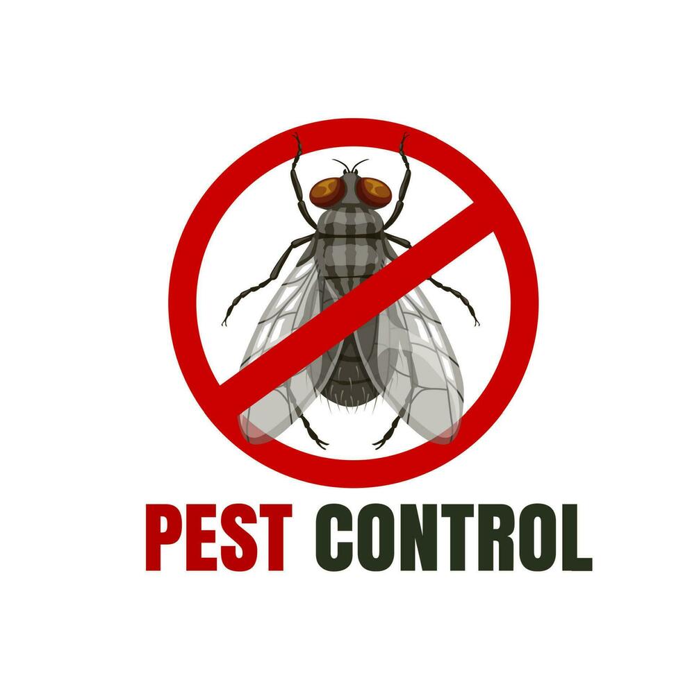 Fly sign, pest control icon, disinsection service vector