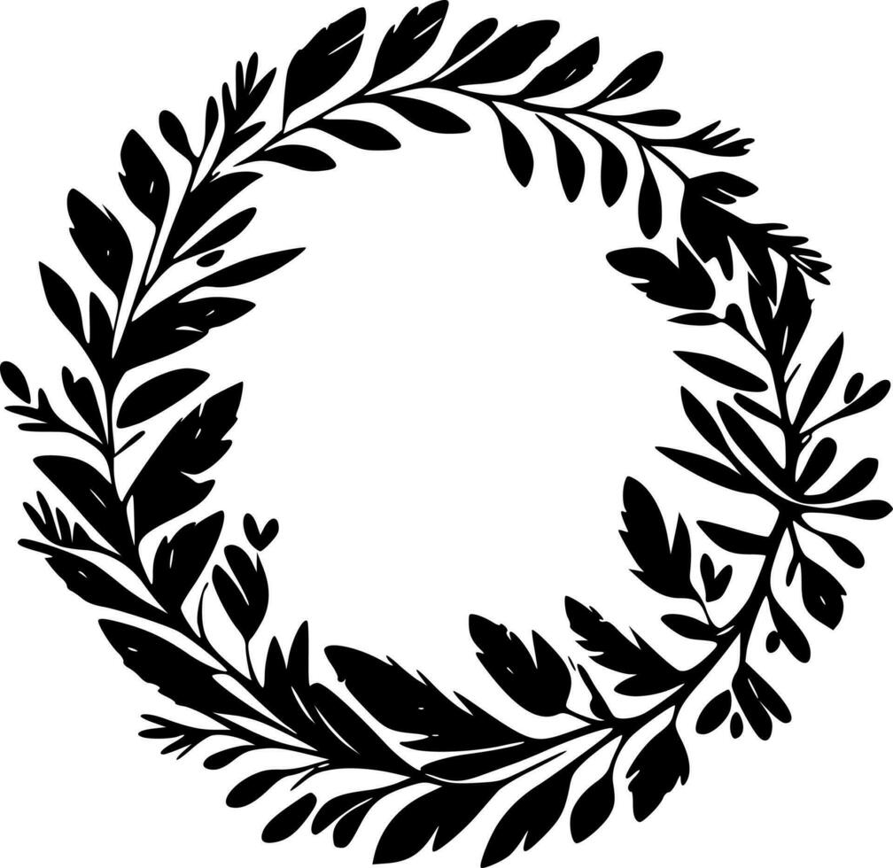 Wreath - Minimalist and Flat Logo - Vector illustration