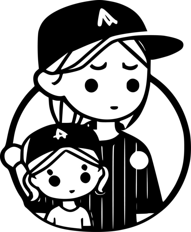 béisbol mamá, minimalista y sencillo silueta - vector ilustración