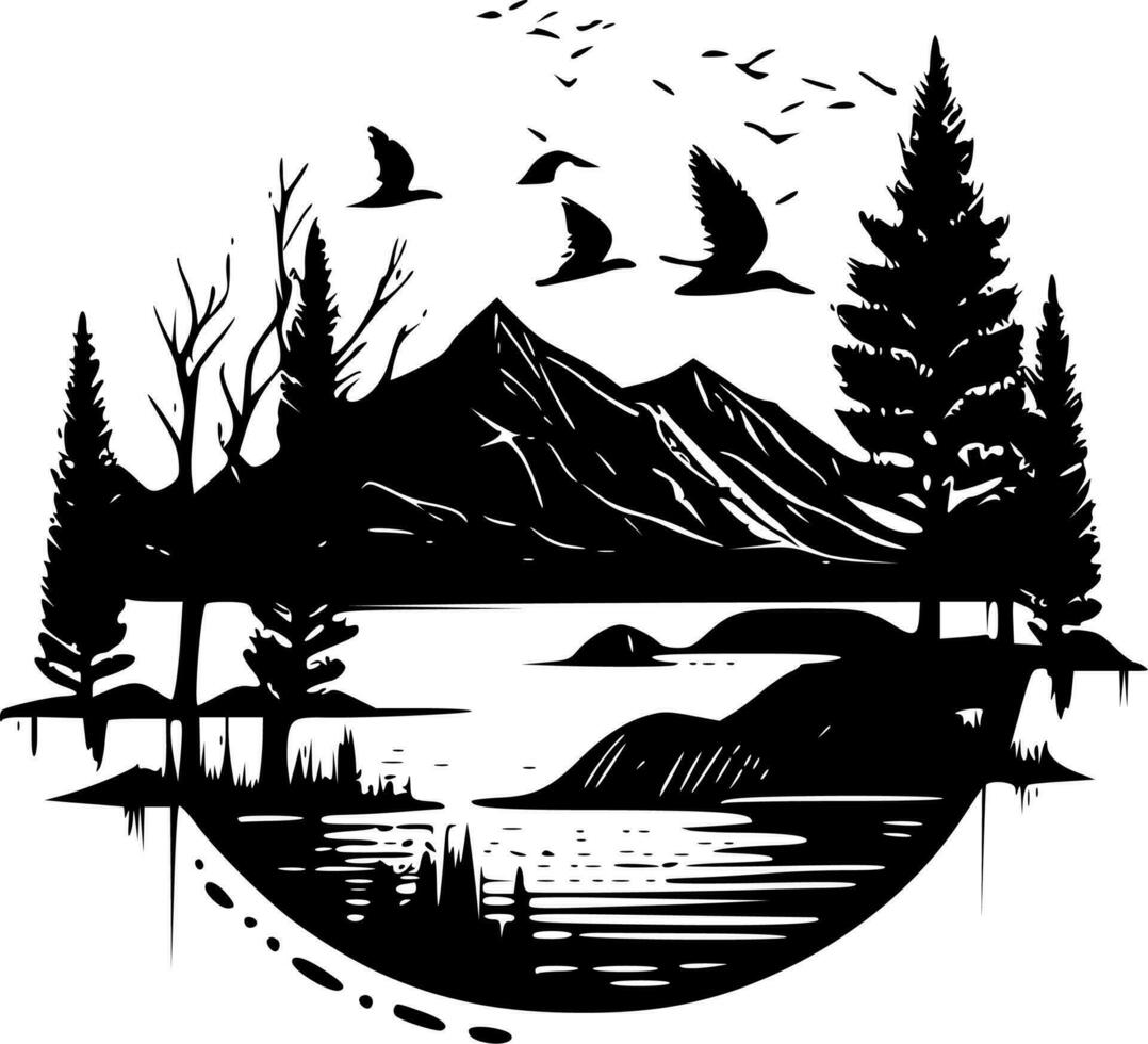 Lake - High Quality Vector Logo - Vector illustration ideal for T-shirt graphic