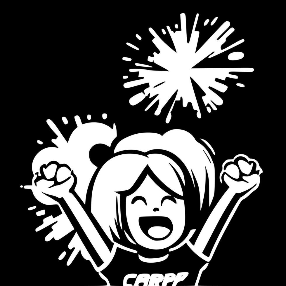 Cheer, Black and White Vector illustration