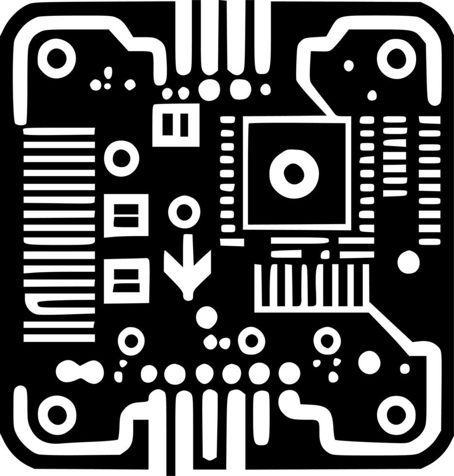 Circuit Board - High Quality Vector Logo - Vector illustration ideal for T-shirt graphic