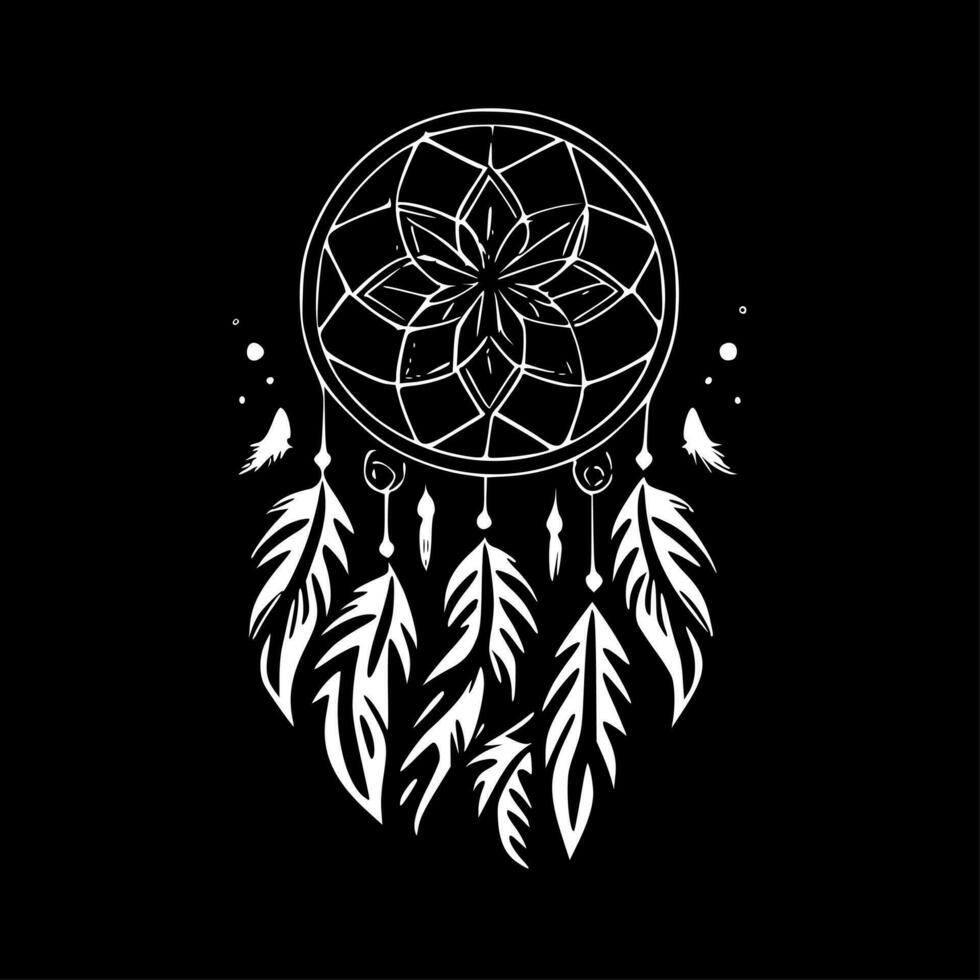 Dream Catcher Icon On Black And White Vector Backgrounds High-Res