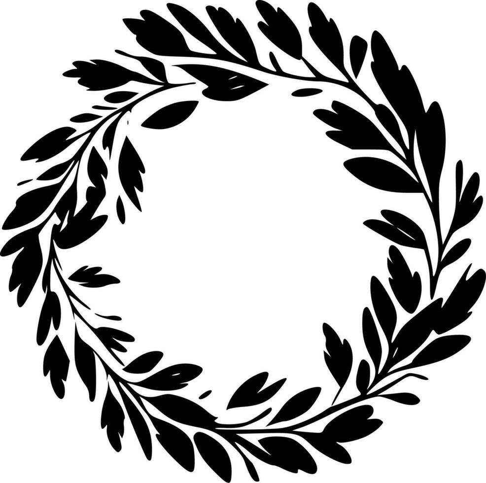 Wreath - Black and White Isolated Icon - Vector illustration