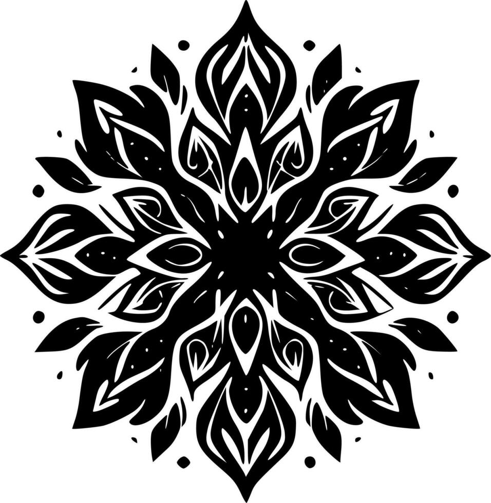 Mandala, Black and White Vector illustration