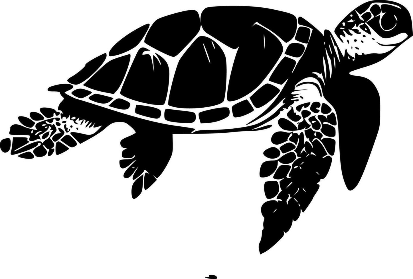Sea Turtle, Minimalist and Simple Silhouette - Vector illustration