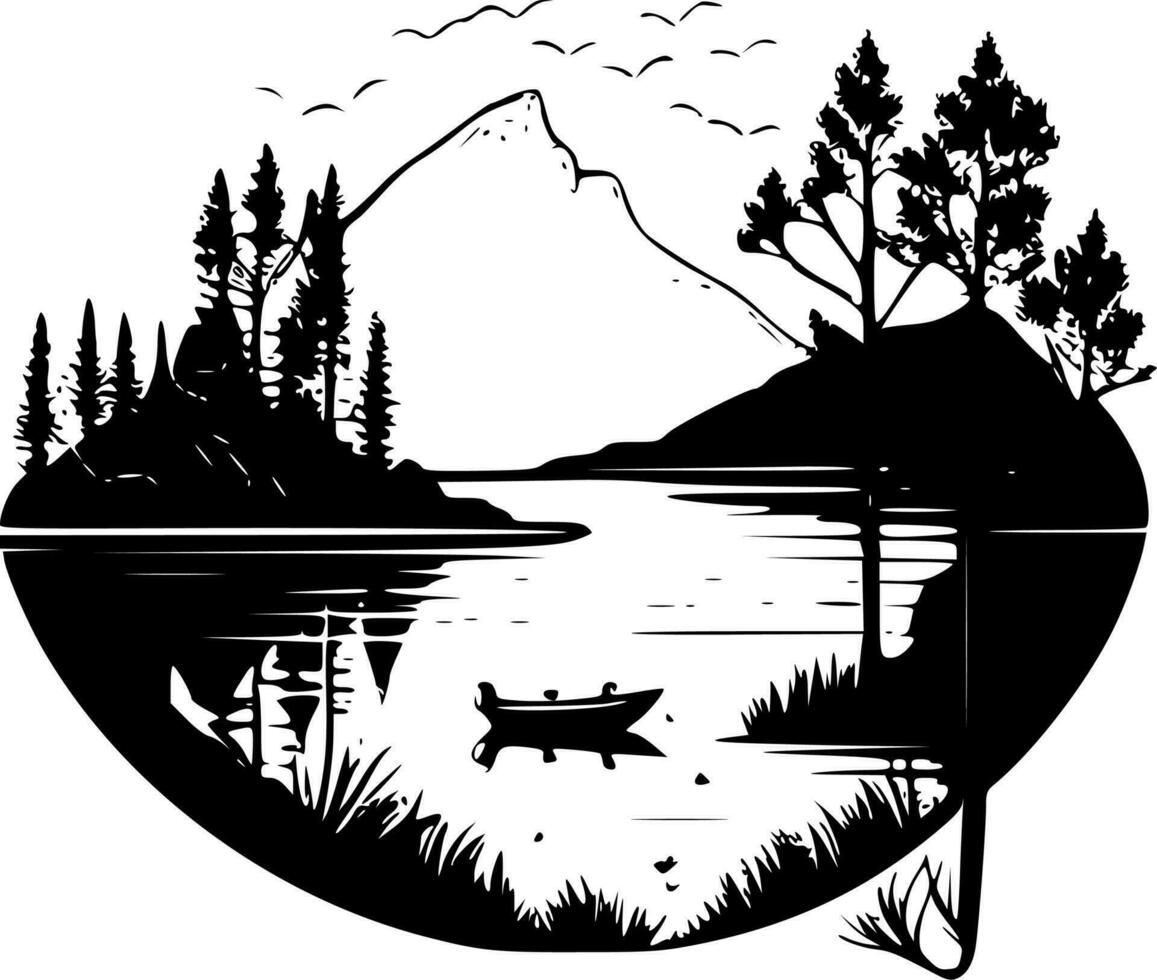 Lake - High Quality Vector Logo - Vector illustration ideal for T-shirt graphic