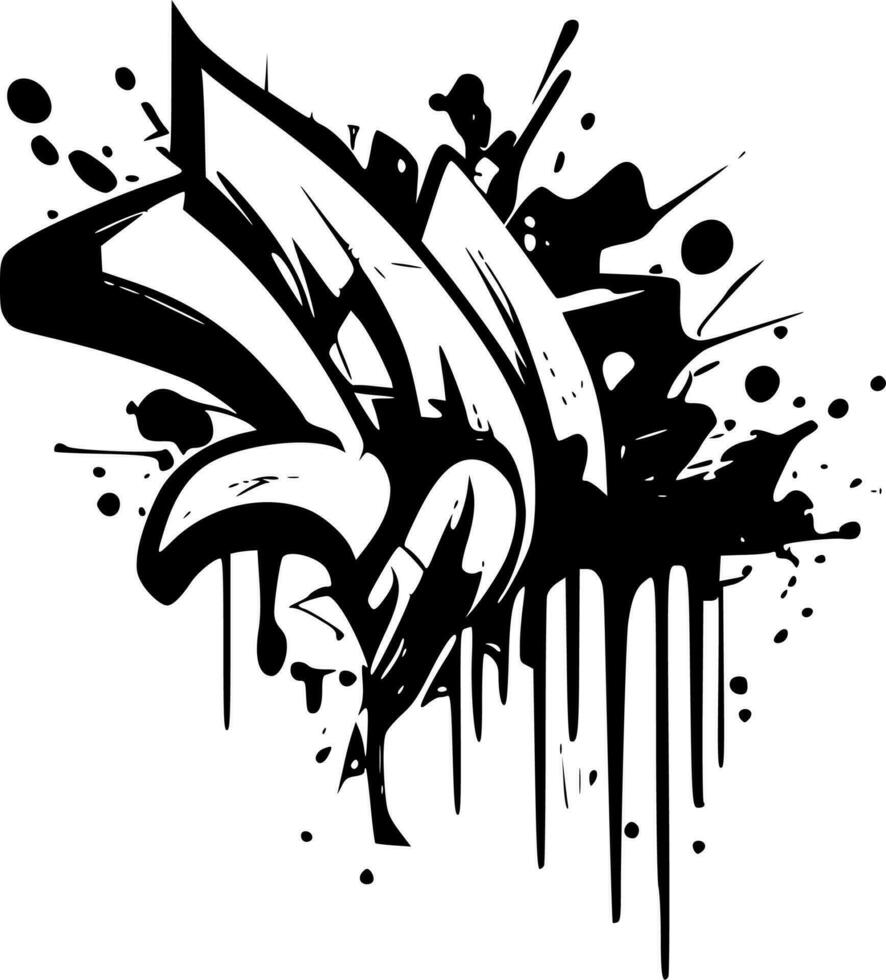 Graffiti, Black and White Vector illustration