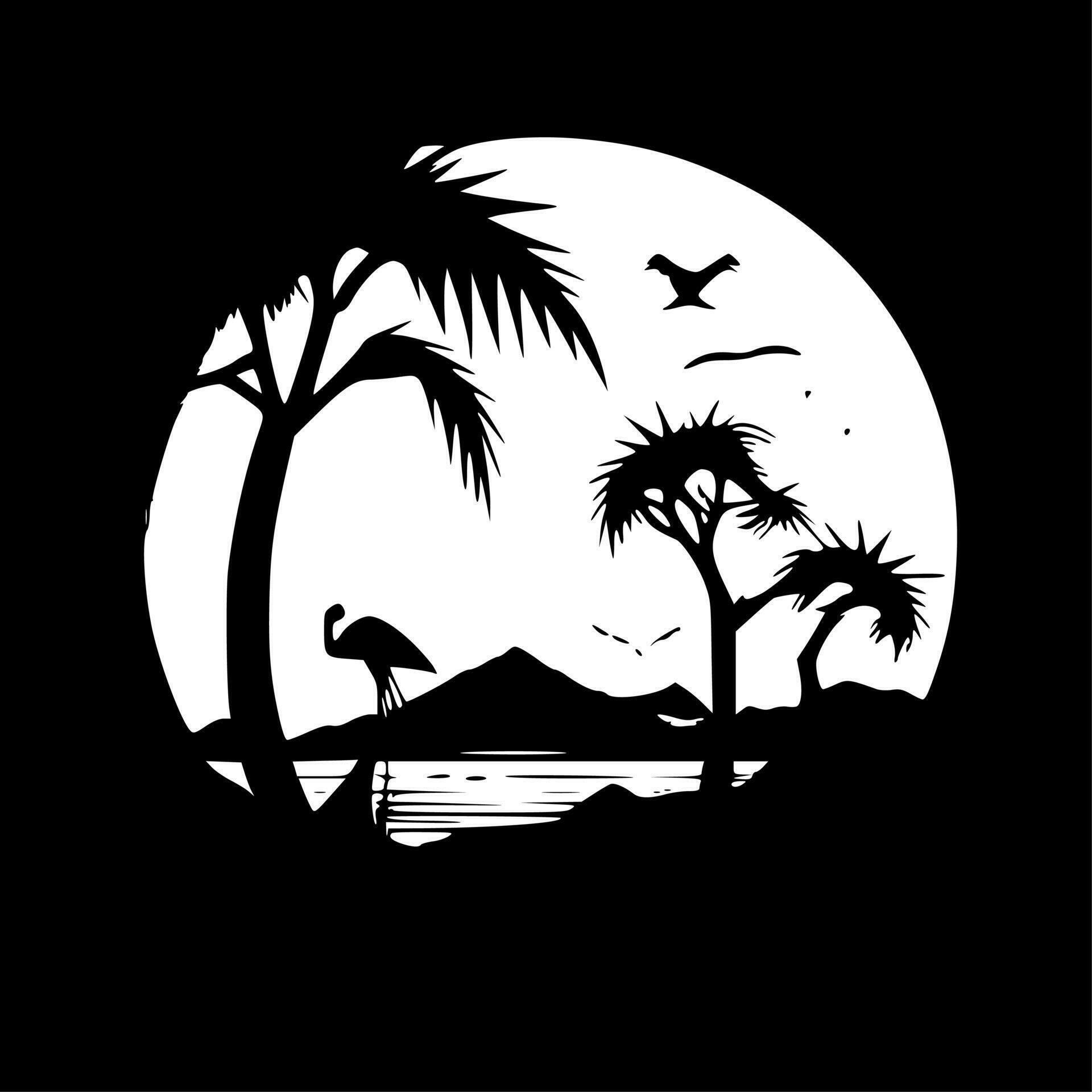 Sunset, Black and White Vector illustration 23542959 Vector Art at Vecteezy