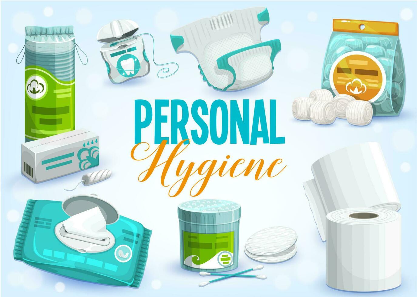 personal cuidado y higiene productos vector