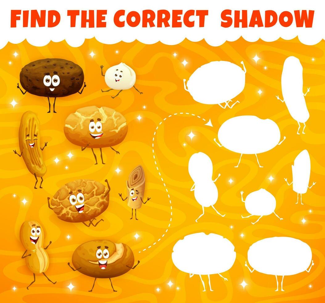 encontrar el correcto sombra de panadería un pan personaje vector
