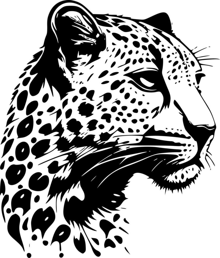 leopardo - minimalista y plano logo - vector ilustración