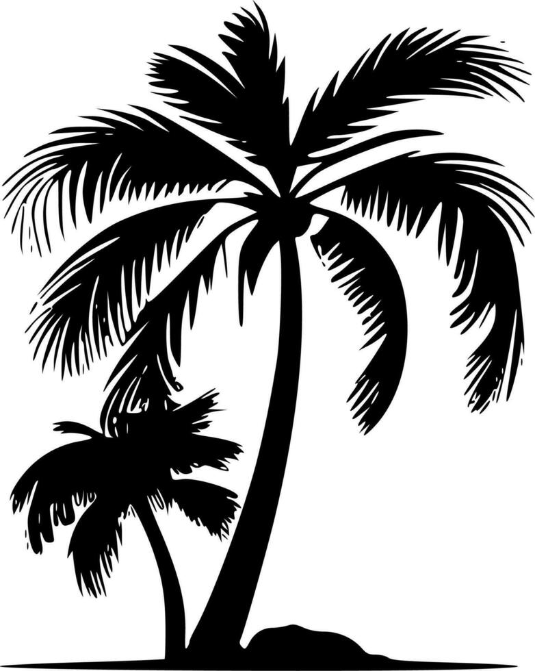 Palm Tree, Minimalist and Simple Silhouette - Vector illustration